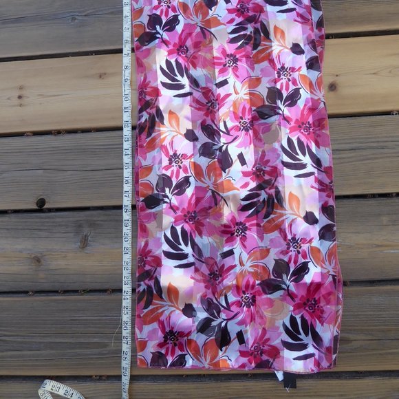 Silk Feel Multi-coloured Scarf - Picture 2 of 3